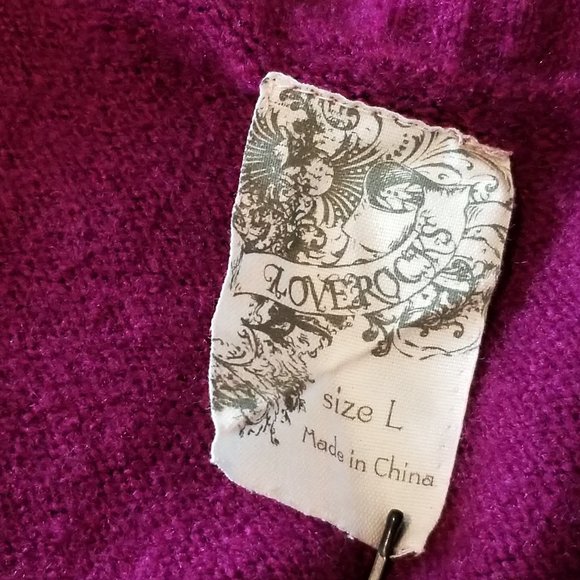 Love Rocks Button Down Knit Babydoll Sweater Cardigan Short Sleeve - Picture 7 of 10